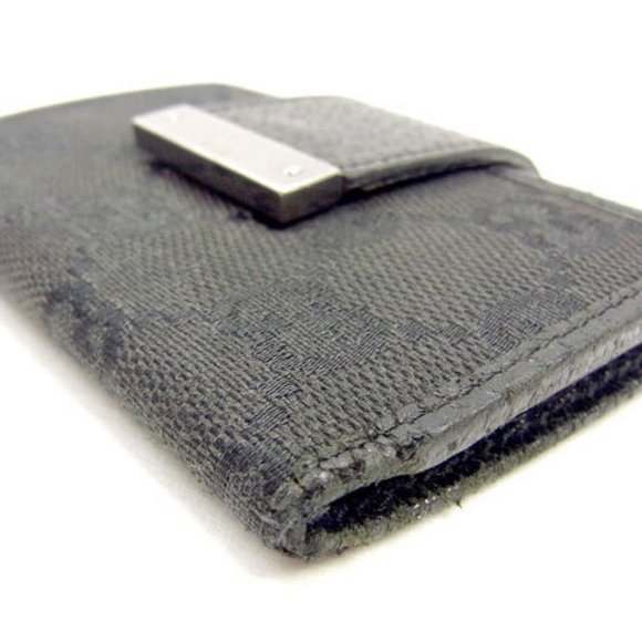 Gucci Key holder Key case GG Black Silver Woman unisex Authentic Used Y7402 - Picture 2 of 6